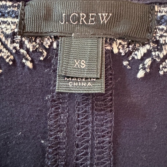J. Crew Navy Top with White Embroidery - Picture 6 of 8